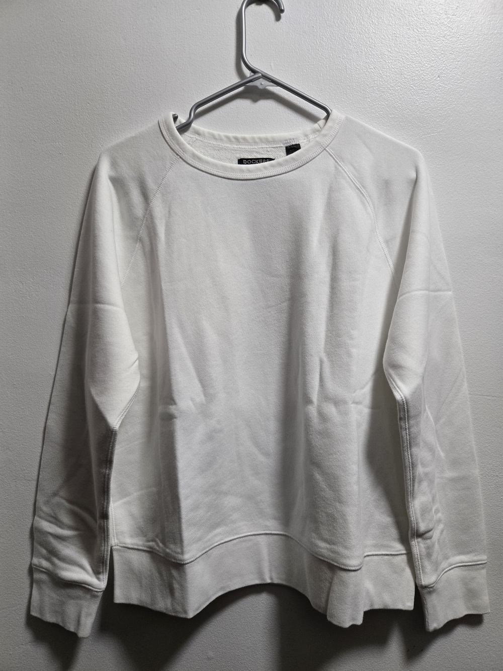 Dockers Men's White Crewneck Pullover Sweatshirt